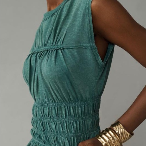 Anthropologie Pilcro Leah Gathered Tee in Green Size Large - Picture 7 of 8